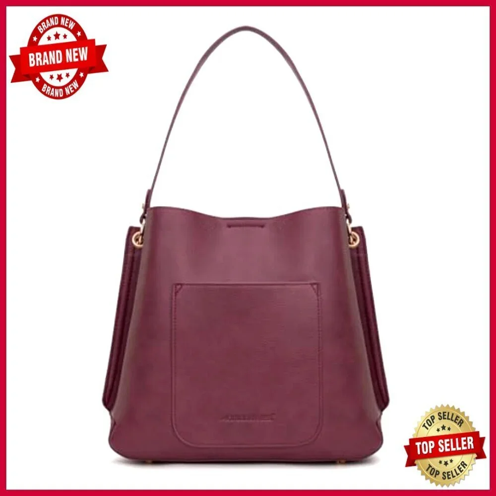 Medium Hobo Purse with Crossbody Strap, Premium PU Leather, Spacious Interior